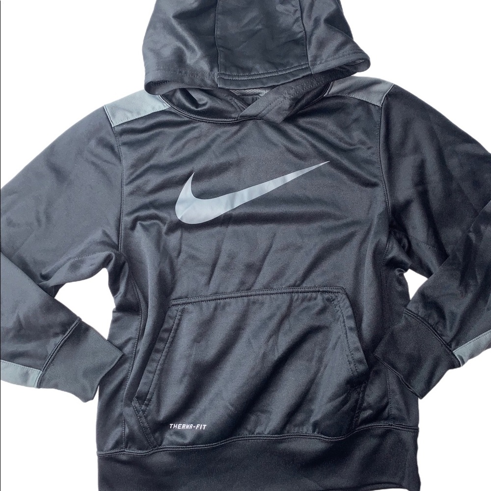 Boys Nike Hoodie Sweatshirt Black & Gray Sz S Small